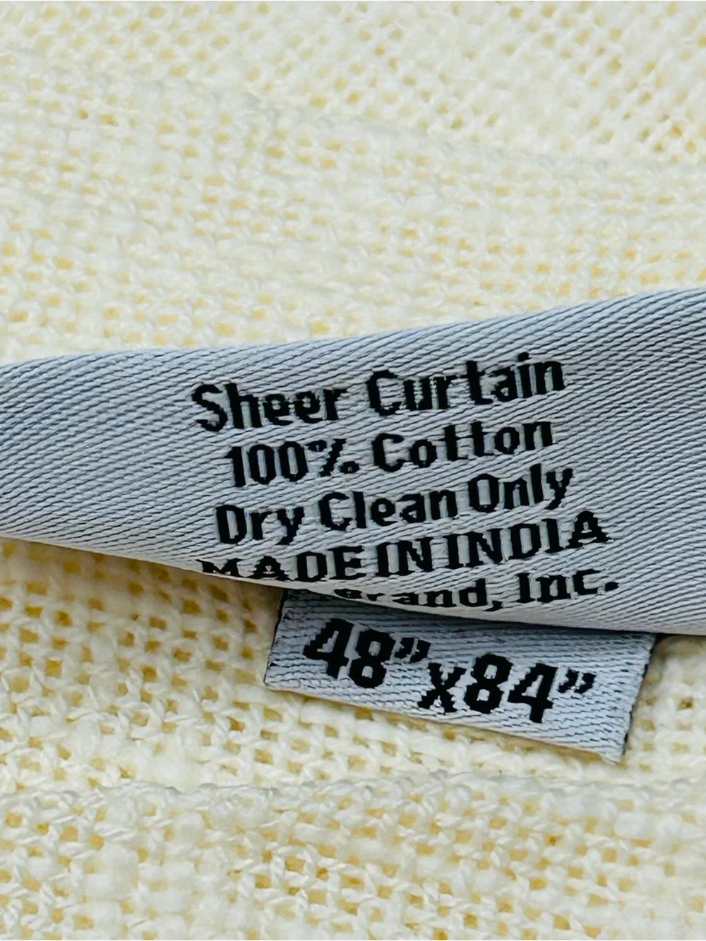 QUINCE Set Of 2 48x84 Cotton Sheer Curtains Ivory 9725